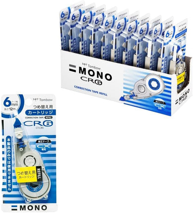 Tombow, Correction Tape, MONO CX Refill Cartridge, CR6, 6mm, CT-CR5 10 Pieces, CT-CR6-10P