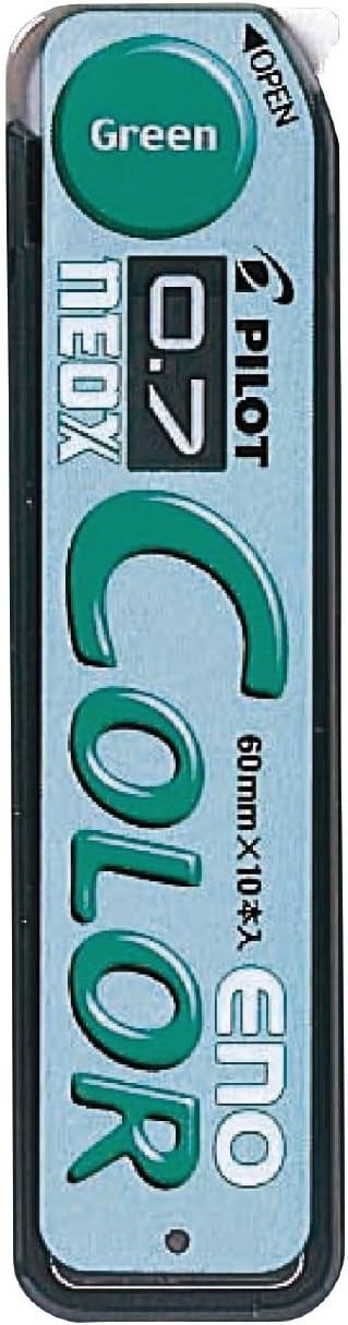 PILOT Color Eno Mechanical Pencil Lead Refill 0.7mm Green, 10 Pieces, HRF7C-2S10G