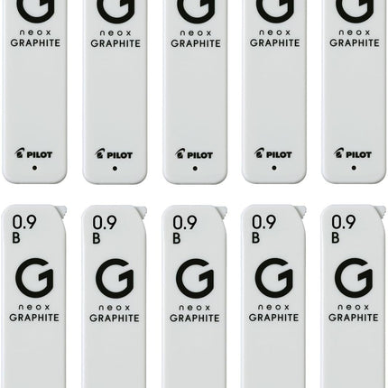 PILOT Mechanical Pencil Lead Refill neox GRAPHITE 0.9mm B, 10 Pieces, 10HRFG09B