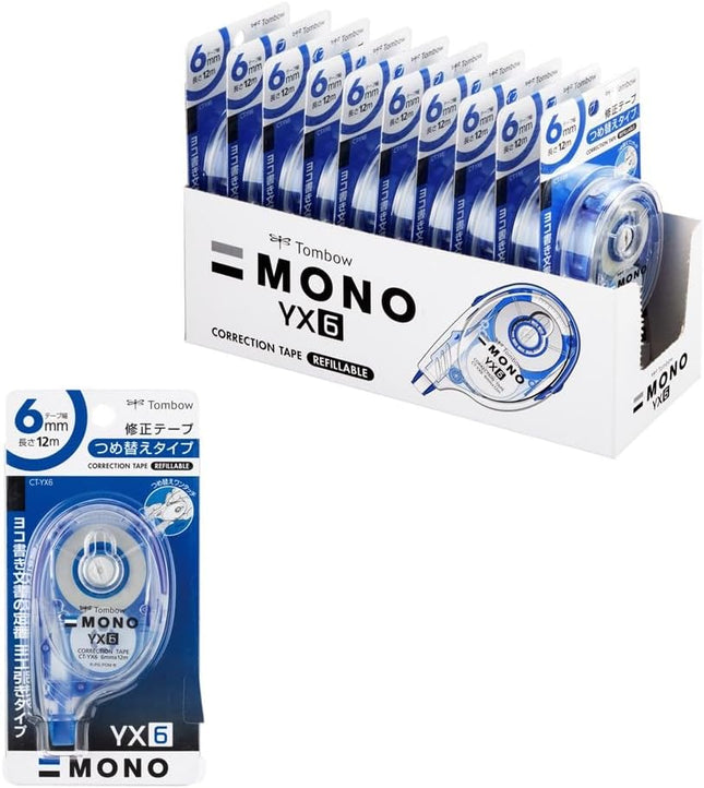 Tombow, Correction Tape, MONO YX, YX6, 6mm, 10 Pieces, CT-YX6-10P