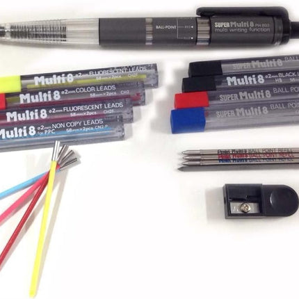 Pentel SUPER Multi 8 Set PH-803ST, Refill Lead 8 Colors Set, Set of 3