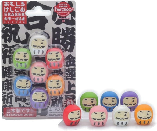 Iwako, Eraser, Daruma, 10 Pieces, Blister Pack, ER-BRI030