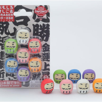 Iwako, Eraser, Daruma, 10 Pieces, Blister Pack, ER-BRI030