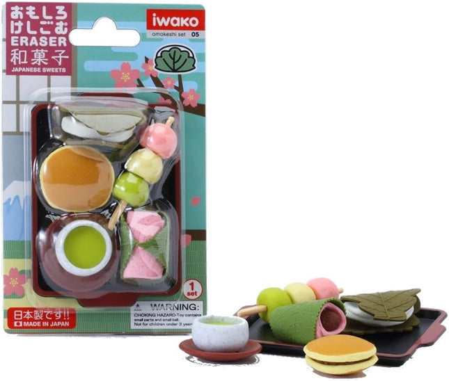 Iwako, Eraser, Japanese Sweets, 10 Pieces, Blister Pack, ER-BRI009