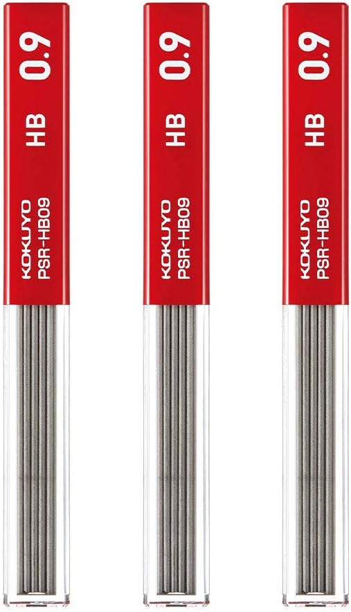 KOKUYO Mechanical Pencil Lead Refill 0.9mm HB, Set of 3, PSR-HB09-1PX3SET