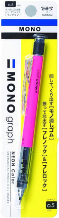 Tombow Mechanical Pencil MONO graph 0.5 Neon Color, 0.5mm, Neon Pink, DPA-134F, Set of 7
