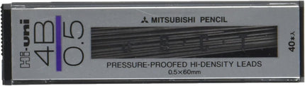 uni Mitsubishi Pencil Mechanical Pencil Lead Refill Hi-uni 0.5mm 4B, HU053004B
