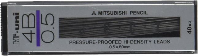 uni Mitsubishi Pencil Mechanical Pencil Lead Refill Hi-uni 0.5mm 4B, HU053004B