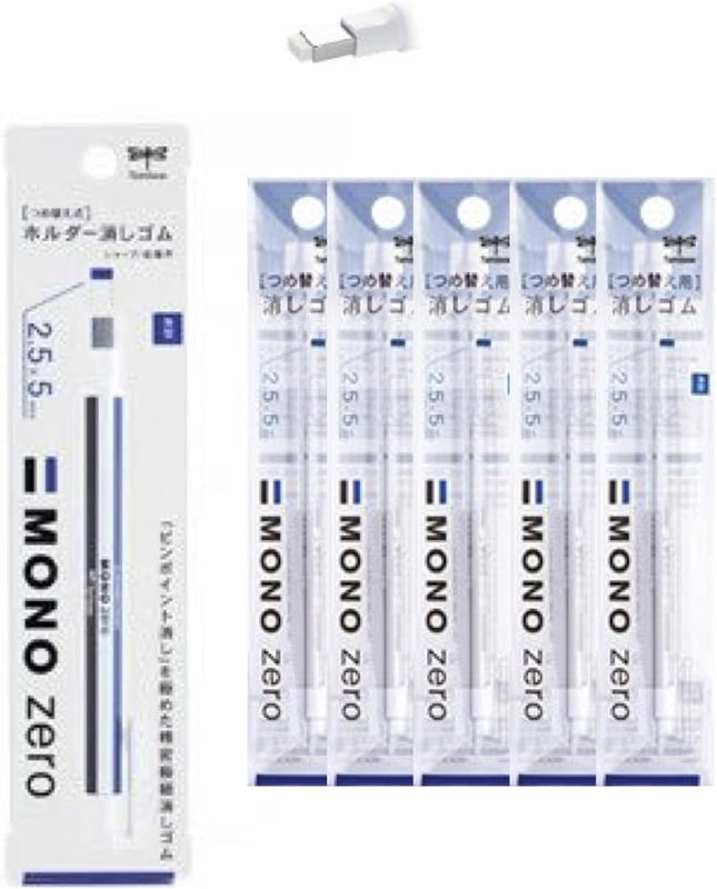 Tombow, Eraser, MONO Zero, Pen-Style Eraser, Rectangular Type, 1 Eraser +  10 Refills, 2.5mm Rectangular Tip