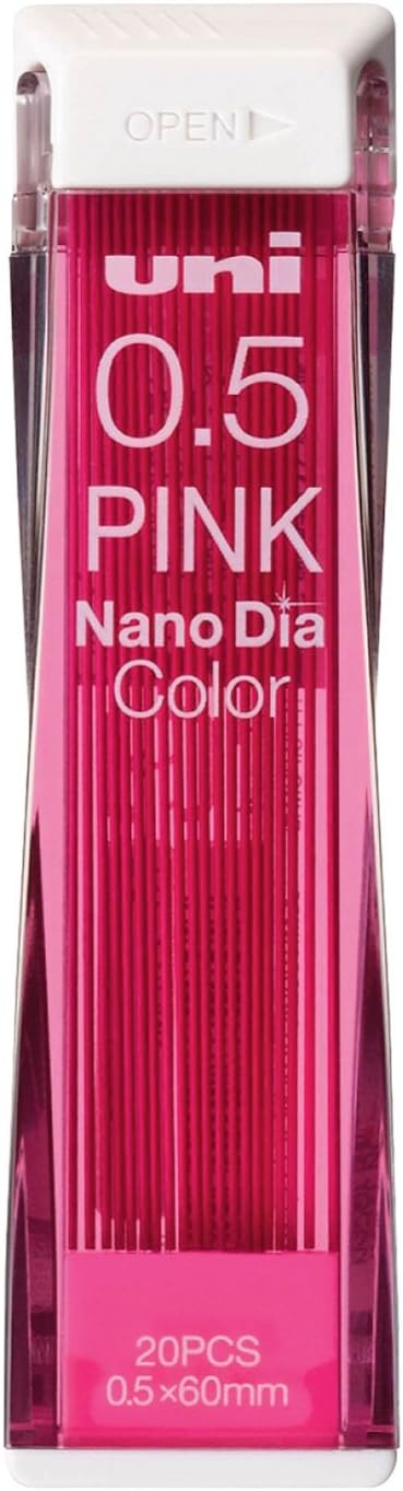 uni Mitsubishi Pencil Mechanical Pencil Erasable Color Lead Refill Nano Dia Color 0.5mm Pink, 10 Pieces, U05202NDC.13