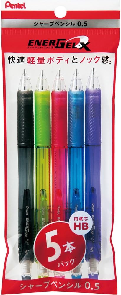 Pentel Mechanical Pencil Energize-X, XPL105-5, 5 Pieces Pack