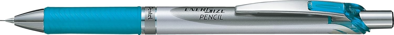 Pentel Mechanical Pencil Energize Pencil 0.5mm, Silver Sky Blue, PL75-S, 10 Pieces Pack