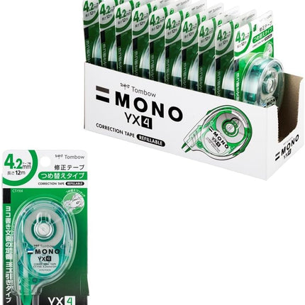 Tombow, Correction Tape, MONO YX, YX4, 4.2mm, 10 Pieces, CT-YX4-10P