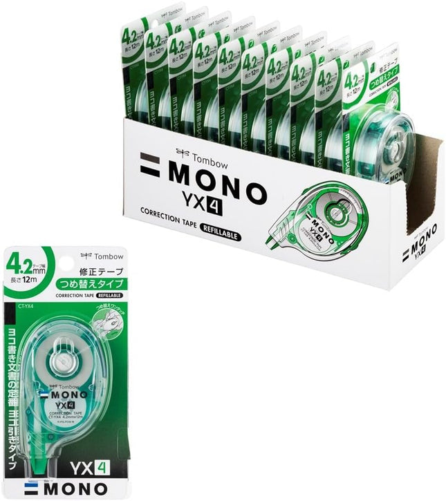 Tombow, Correction Tape, MONO YX, YX4, 4.2mm, 10 Pieces, CT-YX4-10P