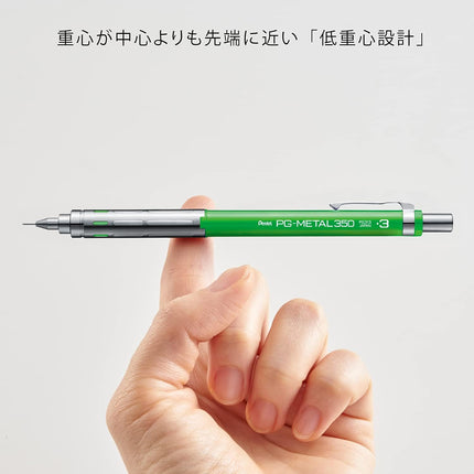 Pentel Mechanical Pencil PG-METAL350 0.3mm, Green, PG313-D, 10 Pieces