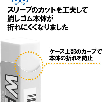 Plus, Eraser, W Air-In, Motto Anshin, White, 40 Pieces, ER-060WN, 36-938 x 40