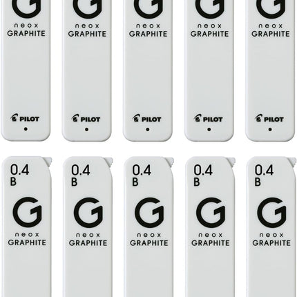 PILOT Mechanical Pencil Lead Refill neox GRAPHITE 0.4mm B, 10 Pieces, 10HRFG04B