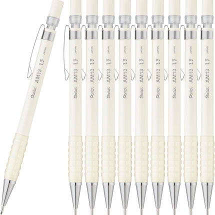 Pentel Mechanical Pencil AMAIN Sharppen 1.3mm, Off White, AM13-W(10), Set of 10
