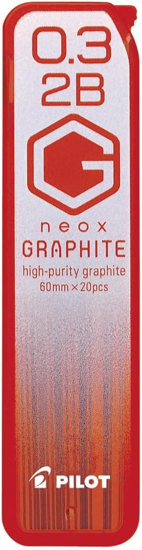 PILOT Mechanical Pencil Lead Refill neox GRAPHITE 0.3mm 2B, 10 Pieces, HRF3G2002B
