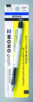 Tombow Mechanical Pencil MONO graph 0.5 Neon Color, 0.5mm, White, DPA-134A, Set of 7