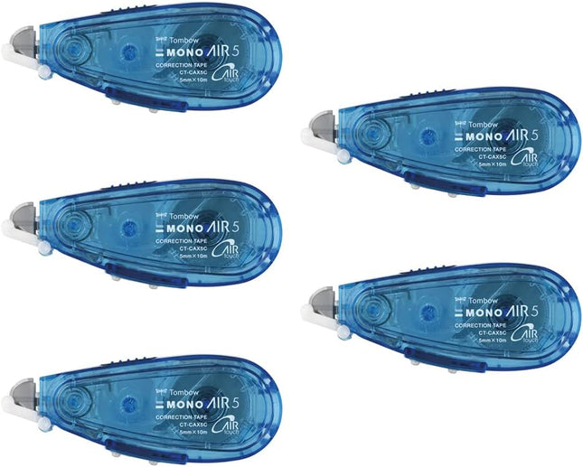 Tombow, Correction Tape, MONO AIR refillable type, 5mm, Blue, CT-CAX5C40 5 Pieces, CT-CAX5C40-5P