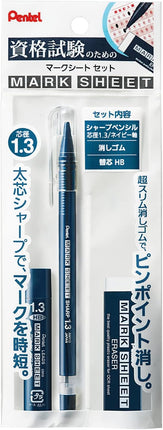 Pentel Mechanical Pencil Mark Sheet Sharp Set, Navy, XAM113ST-C