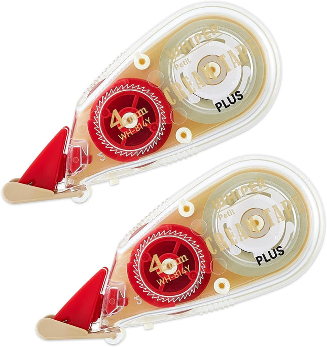 PLUS, Correction Tape, Whiper Petit, Cream Tape, 4mm, Red, 2 Pieces Set, WH-814Y, 51-642