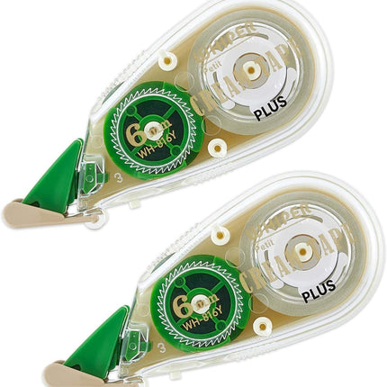 PLUS, Correction Tape, Whiper Petit, Cream Tape, 6mm, Green, 2 Pieces Set, WH-816Y, 51-644