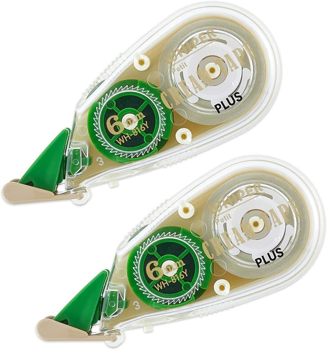 PLUS, Correction Tape, Whiper Petit, Cream Tape, 6mm, Green, 2 Pieces Set, WH-816Y, 51-644