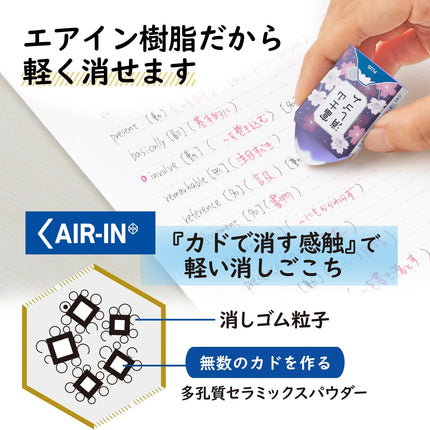 Plus, Eraser, Air-In Mount Fuji Eraser, Limited, Yozakura, 6 Pieces, ER-100AIF, 36-205