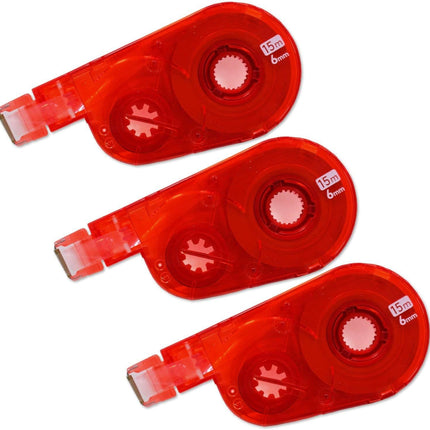 PLUS, Correction Tape, Whiper Switch Refill Tape, 6mm, Red, 3 Pieces Pack, WH-1516R-3P, 49-262