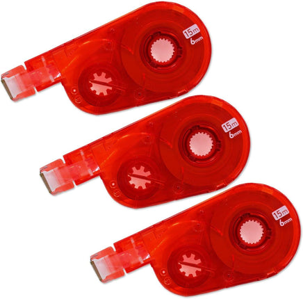 PLUS, Correction Tape, Whiper Switch Refill Tape, 6mm, Red, 3 Pieces Pack, WH-1516R-3P, 49-262