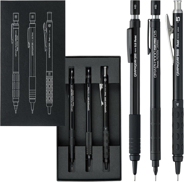 Pentel Mechanical Pencil 3-Piece Set 60th Anniversary Limited Edition, 0.5mm, PGANAST