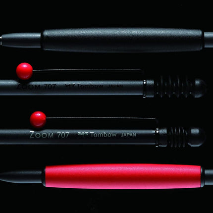 Tombow Mechanical Pencil ZOOM 707, 0.5mm, Black/Red, with Gift Case, SH-ZS2