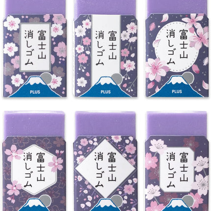 Plus, Eraser, Air-In Mount Fuji Eraser, Limited, Yozakura, 6 Pieces, ER-100AIF, 36-205