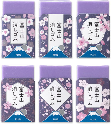 Plus, Eraser, Air-In Mount Fuji Eraser, Limited, Yozakura, 6 Pieces, ER-100AIF, 36-205