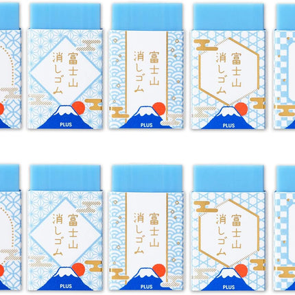 Plus, Eraser, Air-In Mount Fuji Eraser Limited, Blue Fuji 10 Pieces, 36-590