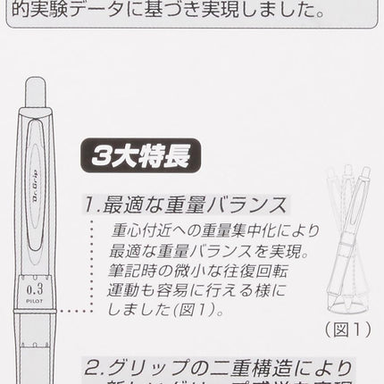PILOT Mechanical Pencil Dr.Grip G-SPEC Soft Grip, 0.3mm, Blue, HDGS-60R3-L