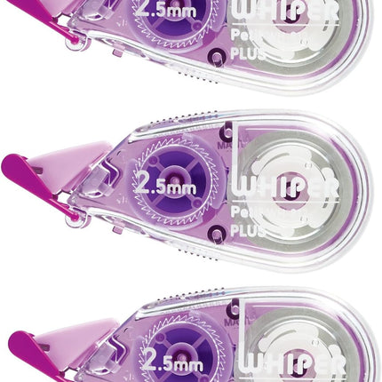 PLUS, Correction Tape, Whiper Petit, 2.5mm, Purple, 3 Pieces Pack, WH-812, 49-250