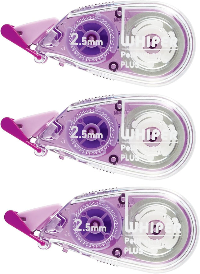 PLUS, Correction Tape, Whiper Petit, 2.5mm, Purple, 3 Pieces Pack, WH-812, 49-250