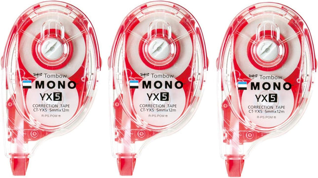 Tombow, Correction Tape, MONO YX, YX5, 5mm, CT-YX5 3 Pieces, KCC-345