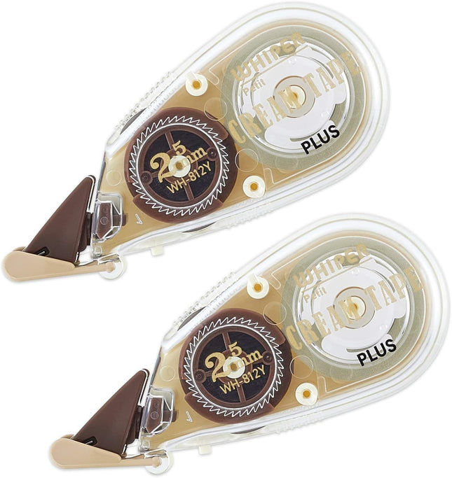 PLUS, Correction Tape, Whiper Petit, Cream Tape, 2.5mm, Brown, 2 Pieces Set, WH-812Y, 51-641