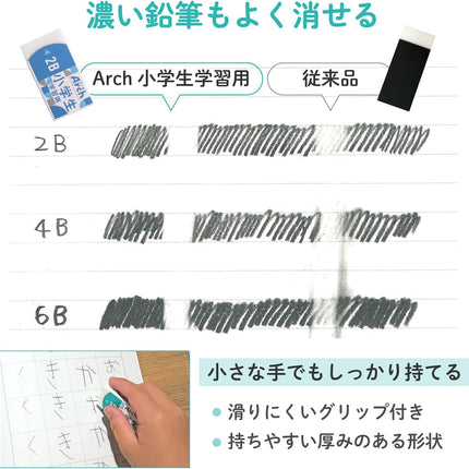 Sakura, Eraser, Arch Foam Eraser, Elementary School Study Edition, Green, 5 Pieces, RAF100G-GR(5)