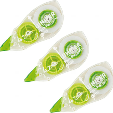 PLUS, Correction Tape, Whiper Push-Pull, 4.2mm, Green, 3 Pieces Pack, WH-704-3P, 49-964