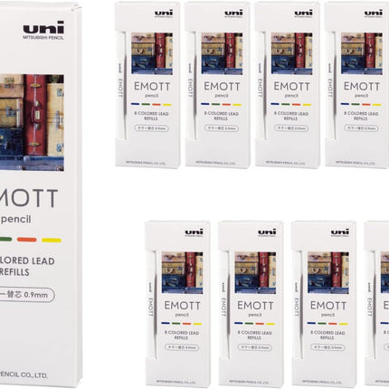 uni Mitsubishi Pencil Mechanical Pencil Lead Refill EMOTT pencil 0.9mm 4 Colors No.3 Nostalgic Color, 10 Pieces, ULE09MIX.NO3