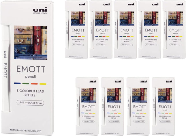 uni Mitsubishi Pencil Mechanical Pencil Lead Refill EMOTT pencil 0.9mm 4 Colors No.3 Nostalgic Color, 10 Pieces, ULE09MIX.NO3