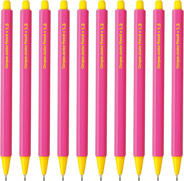 KOKUYO Mechanical Pencil Campus Junior Pencil, 1.3mm Pink, 10 Pieces, PS-C101P-1PX10