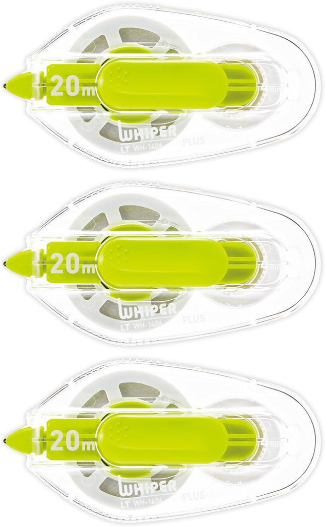 PLUS, Correction Tape, Whiper LT, 4mm, Green, 3 Pieces, WH-1404, 49-570