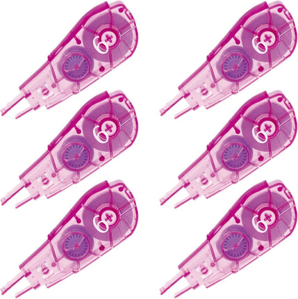 PLUS, Correction Tape, Whiper PT Refill Tape, 6mm, Pink, 6 Pieces, 48-730