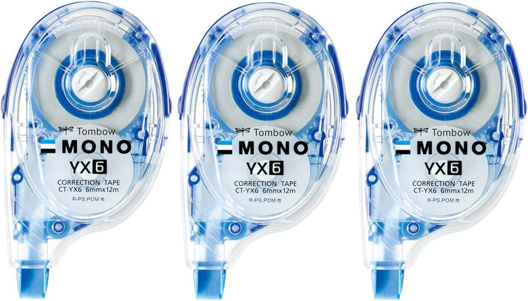 Tombow, Correction Tape, MONO YX, YX6, 6mm, CT-YX6 3 Pieces, KCC-346